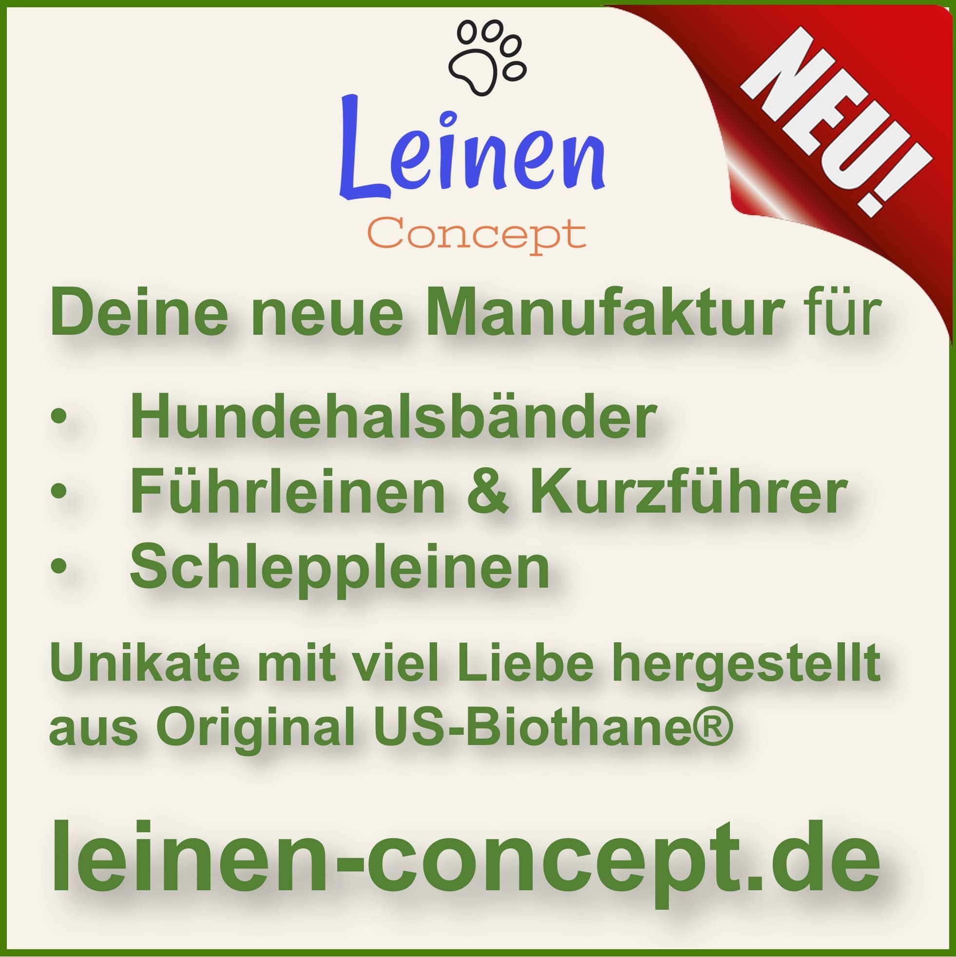 Handgefertigte Hundehalsbänder & -leinen aus US-Biothane® von Leinen-Conceot