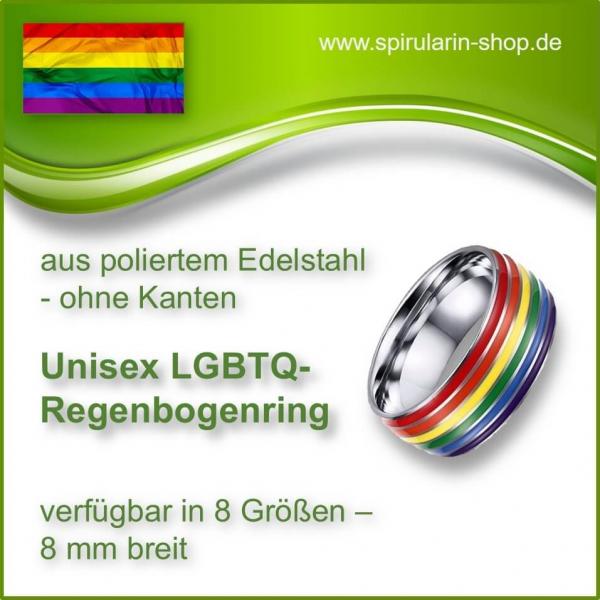 LGBTQ Regenbogen-Ring, unisex, in 8 Größen